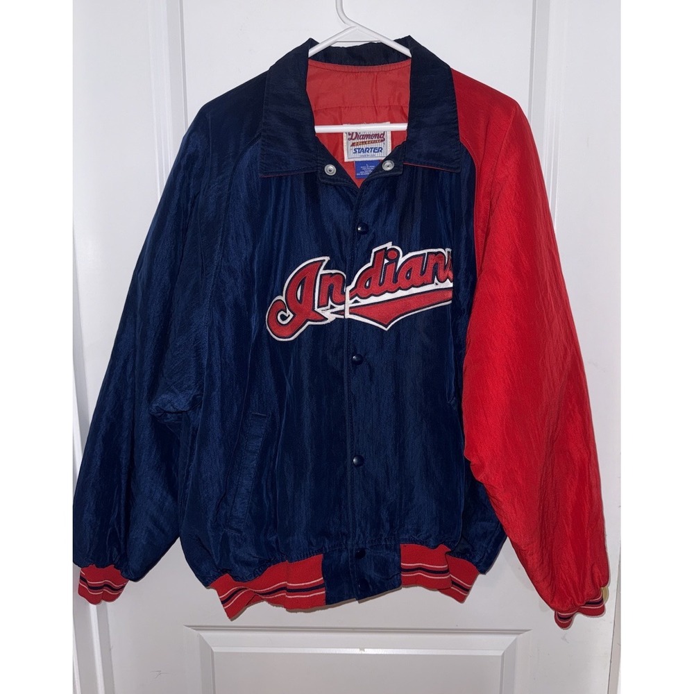 Vintage Cleveland Indians Starter MLB Jacket Men's Size Large Blue